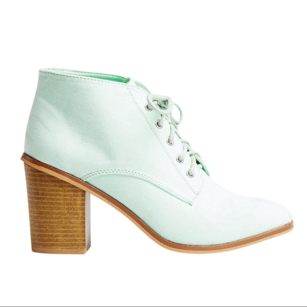 Qupid Varsity-01X Suede Lace Up Ankle Bootie
